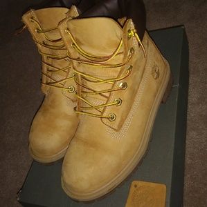 6in Premium Wheat Nubuck Timberlands womens 6-6.5